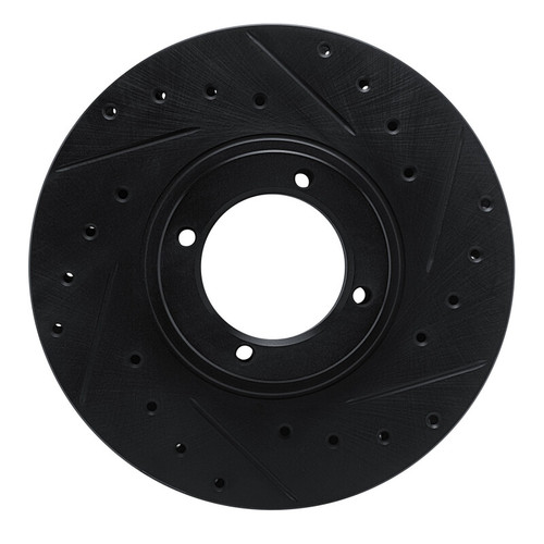 R1 84-85 Toyota Van Front Right Drilled & Slotted Black Brake Rotor