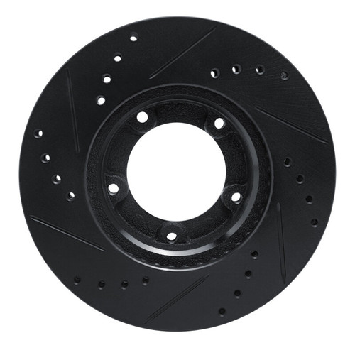 R1 84-95 Toyota Pickup Front Right Drilled & Slotted Black Brake Rotor