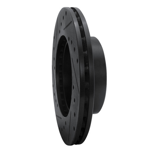 R1 83-89 Chrysler Conquest Front Right Drilled & Slotted Black Brake Rotor