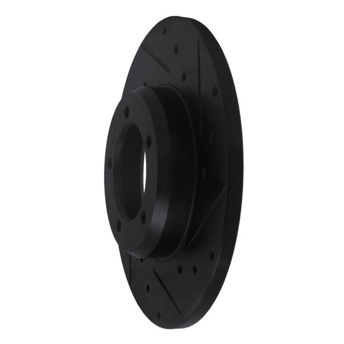 R1 75-83 Toyota Pickup Front Right Drilled & Slotted Black Brake Rotor