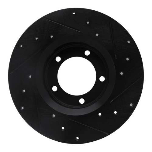 R1 75-83 Toyota Pickup Front Left Drilled & Slotted Black Brake Rotor