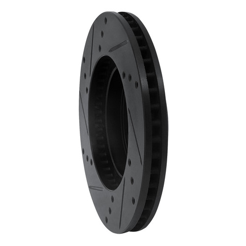 R1 10-17 Lexus CT200H Front Right Drilled & Slotted Black Brake Rotor