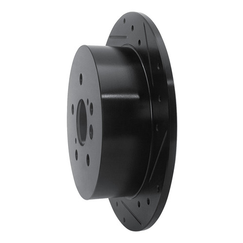R1 09-15 Toyota Venza Rear Right Drilled & Slotted Black Brake Rotor