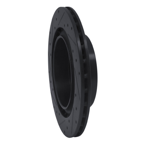 R1 03-08 Infiniti G35 Rear Right Drilled & Slotted Black Brake Rotor