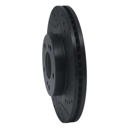 R1 97-01 Infiniti Q45 Front Right Drilled & Slotted Black Brake Rotor