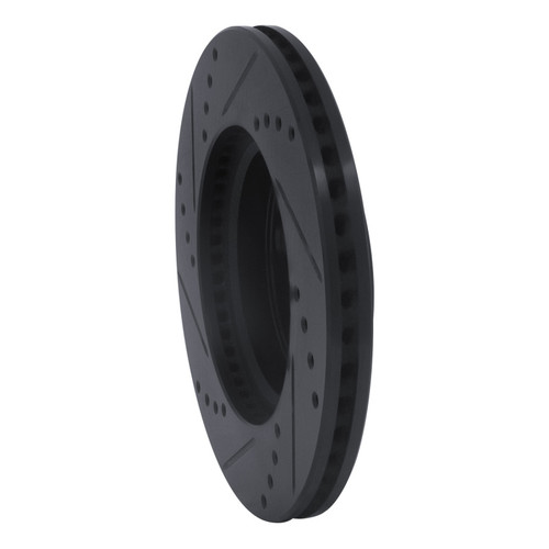 R1 06-19 Scion IQ Front Right Drilled & Slotted Black Brake Rotor