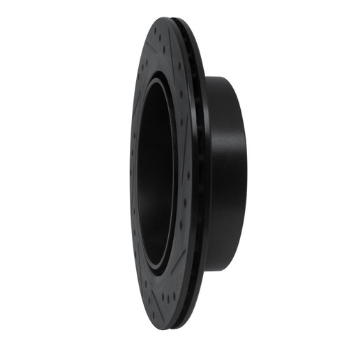 R1 93-01 Infiniti Q45 Rear Left Drilled & Slotted Black Brake Rotor