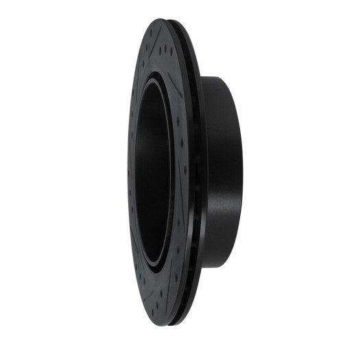 R1 93-01 Infiniti Q45 Rear Right Drilled & Slotted Black Brake Rotor