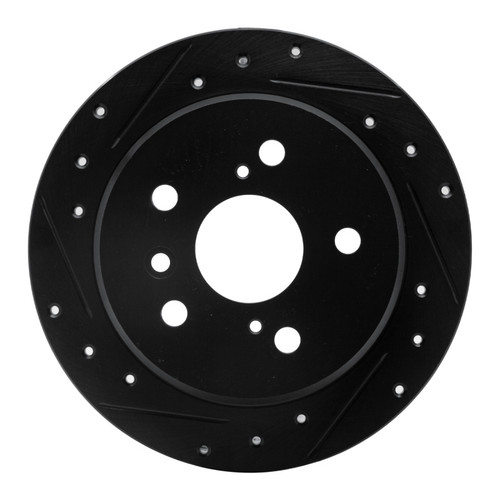 R1 02-08 Lexus ES300 Rear Left Drilled & Slotted Black Brake Rotor