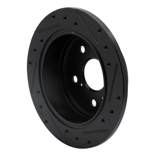 R1 02-08 Lexus ES300 Rear Left Drilled & Slotted Black Brake Rotor