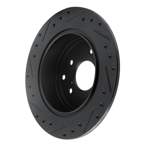 R1 90-96 Infiniti Q45 Rear Right Drilled & Slotted Black Brake Rotor