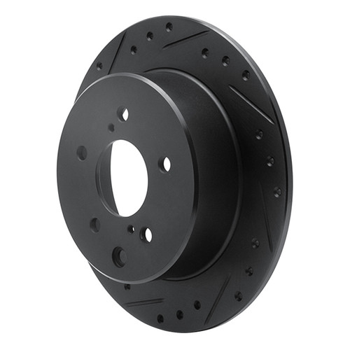 R1 90-96 Infiniti Q45 Rear Left Drilled & Slotted Black Brake Rotor