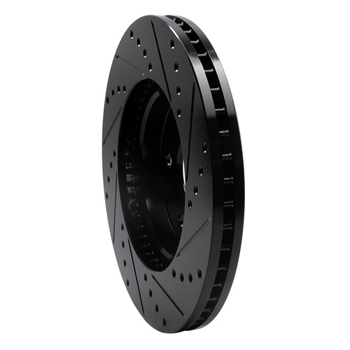 R1 02-15 Lexus ES300 Front Left Drilled & Slotted Black Brake Rotor
