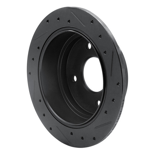 R1 90-92 Infiniti M30 Rear Left Drilled & Slotted Black Brake Rotor