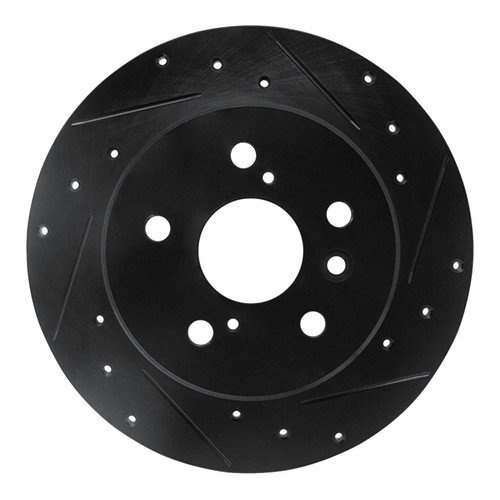 R1 00-04 Toyota AVALON Rear Right Drilled & Slotted Black Brake Rotor