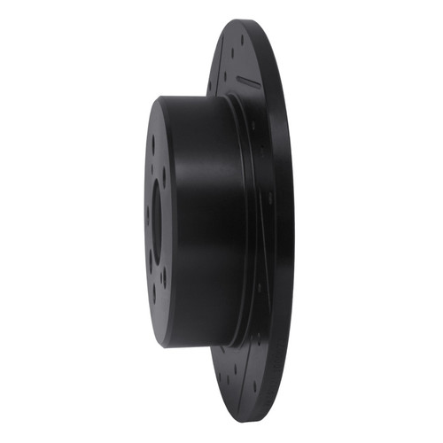 R1 00-04 Toyota AVALON Rear Left Drilled & Slotted Black Brake Rotor