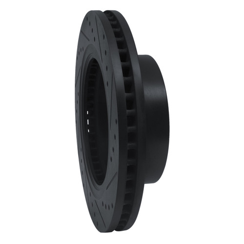 R1 12-21 Nissan NV1500 Front Left Drilled & Slotted Black Brake Rotor