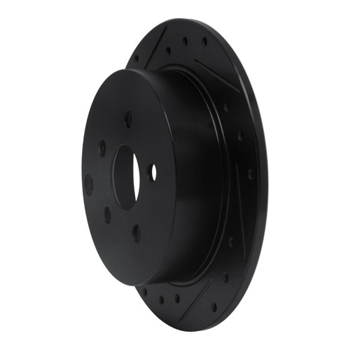 R1 00-10 Pontiac Vibe Rear Left Drilled & Slotted Black Brake Rotor