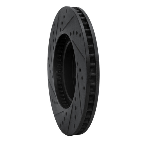 R1 00-10 Pontiac Vibe Front Right Drilled & Slotted Black Brake Rotor