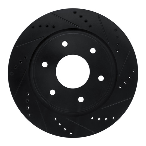 R1 05-07 Infiniti QX56 Front Right Drilled & Slotted Black Brake Rotor ECB-67096R