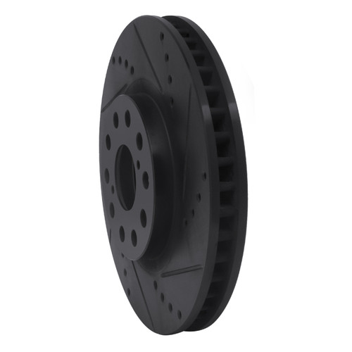 R1 93-98 Toyota Supra Front Right Drilled & Slotted Black Brake Rotor