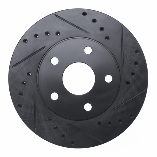 R1 92-95 Toyota MR2 Front Right Drilled & Slotted Black Brake Rotor