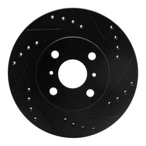 R1 93-02 Chevrolet Prizm Front Right Drilled & Slotted Black Brake Rotor