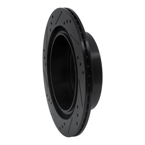 R1 02-25 Infiniti G35 Rear Right Drilled & Slotted Black Brake Rotor