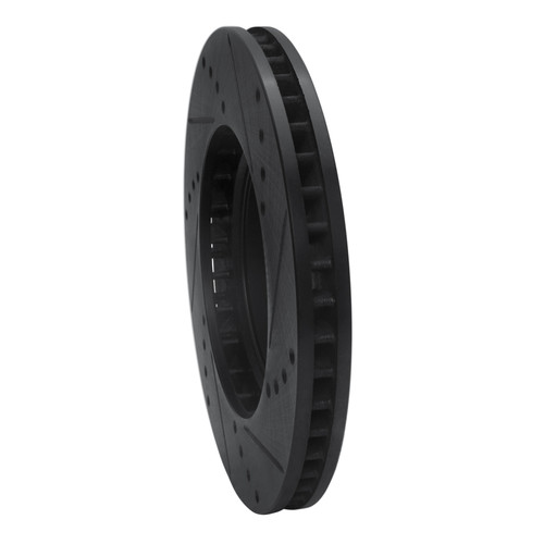 R1 99-07 Lexus ES330 Front Left Drilled & Slotted Black Brake Rotor