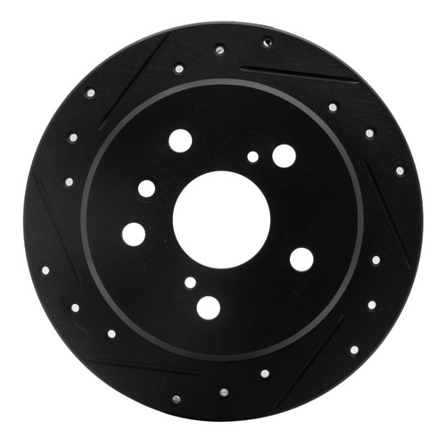 R1 92-03 Lexus ES300 Rear Left Drilled & Slotted Black Brake Rotor