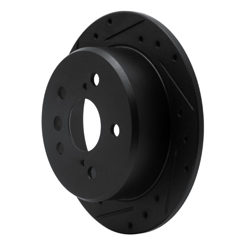 R1 92-03 Lexus ES300 Rear Left Drilled & Slotted Black Brake Rotor