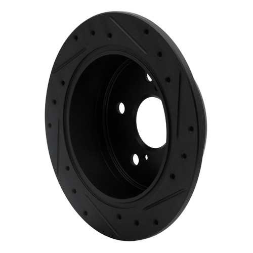 R1 92-03 Lexus ES300 Rear Left Drilled & Slotted Black Brake Rotor