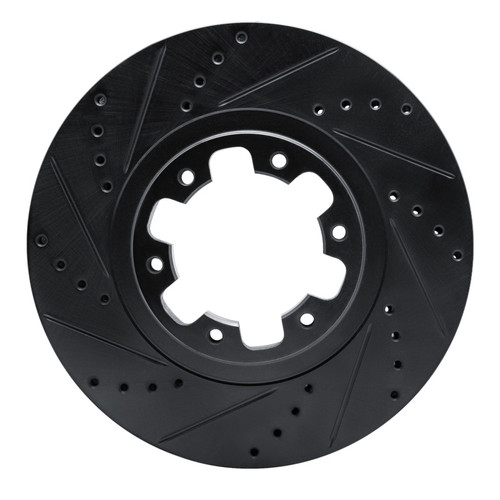 R1 98-04 Infiniti QX4 Front Left Drilled & Slotted Black Brake Rotor