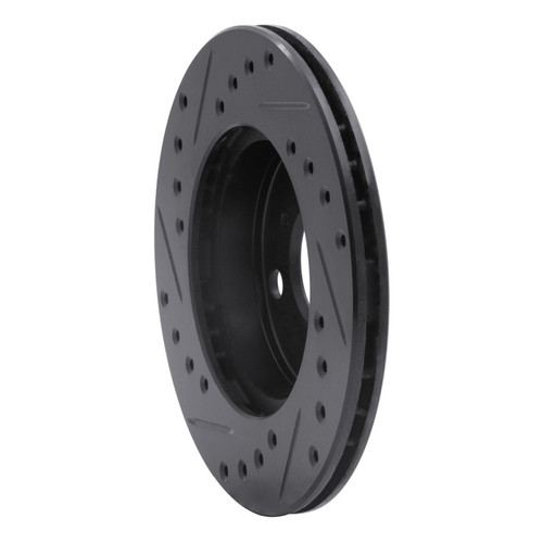 R1 91-99 Toyota Paseo Front Right Drilled & Slotted Black Brake Rotor