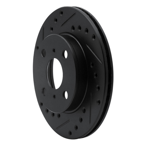 R1 91-99 Toyota Paseo Front Left Drilled & Slotted Black Brake Rotor