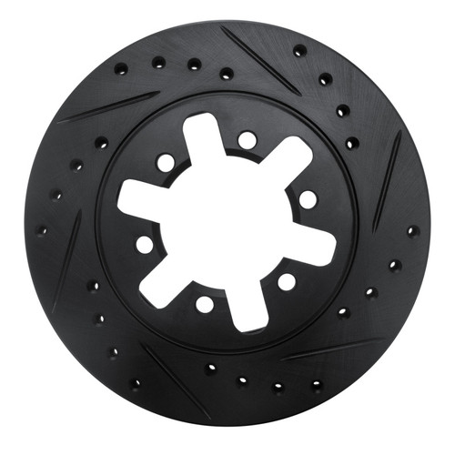 R1 82-85 Nissan 720 Datsun Front Right Drilled & Slotted Black Brake Rotor