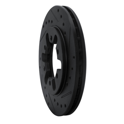 R1 82-85 Nissan 720 Datsun Front Right Drilled & Slotted Black Brake Rotor