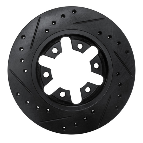 R1 82-85 Nissan 720 Datsun Front Right Drilled & Slotted Black Brake Rotor