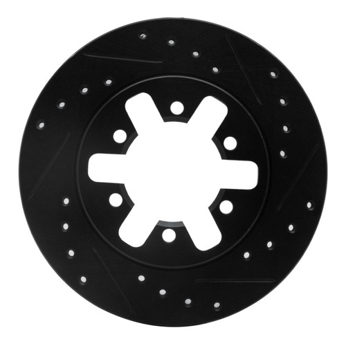 R1 82-85 Nissan 720 Datsun Front Left Drilled & Slotted Black Brake Rotor