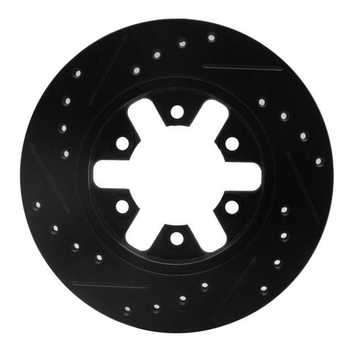 R1 82-85 Nissan 720 Datsun Front Left Drilled & Slotted Black Brake Rotor