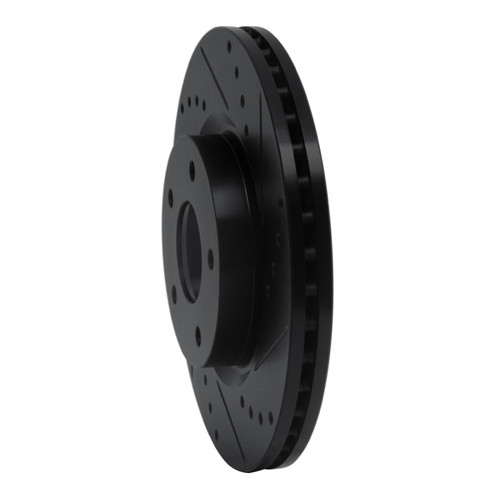 R1 13-25 Nissan Altima Front Right Drilled & Slotted Black Brake Rotor