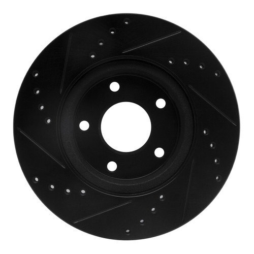 R1 13-25 Nissan Altima Front Right Drilled & Slotted Black Brake Rotor