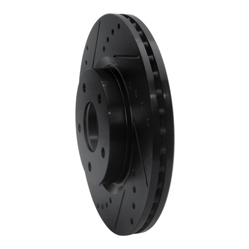 R1 13-25 Nissan Altima Front Left Drilled & Slotted Black Brake Rotor