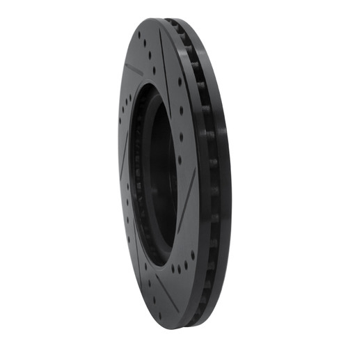 R1 13-25 Nissan Altima Front Left Drilled & Slotted Black Brake Rotor