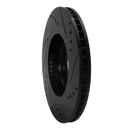 R1 07-15 Nissan Sentra Front Left Drilled & Slotted Black Brake Rotor