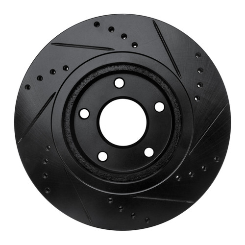 R1 07-15 Nissan Sentra Front Left Drilled & Slotted Black Brake Rotor