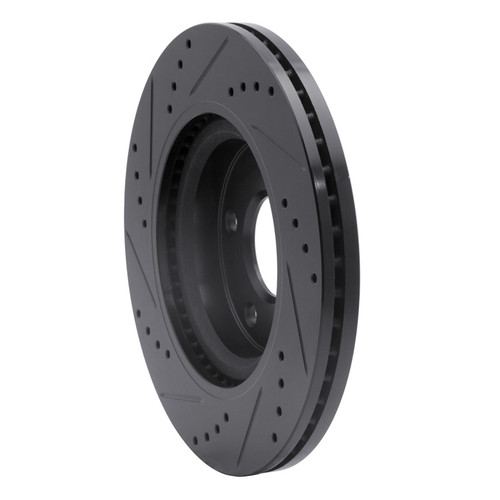 R1 07-13 Nissan Altima Front Right Drilled & Slotted Black Brake Rotor