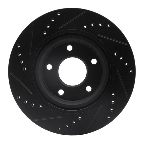 R1 07-13 Nissan Altima Front Right Drilled & Slotted Black Brake Rotor