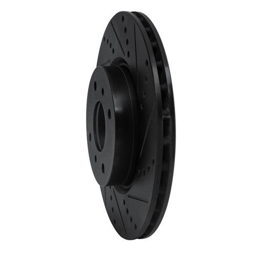 R1 04-06 Nissan Sentra Front Right Drilled & Slotted Black Brake Rotor