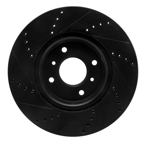 R1 04-06 Nissan Sentra Front Right Drilled & Slotted Black Brake Rotor